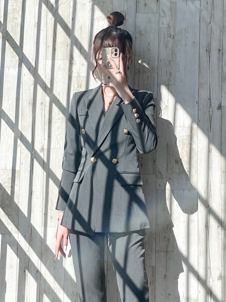 职业装女士西服套装秋冬医美咨询师高端西装外套行政人员工作服