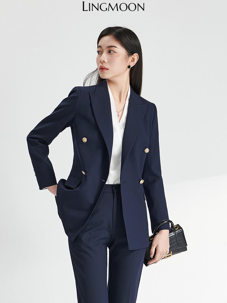 LINGMOON绫月职业西装外套女公务员面试服装女套装修身高级感正装