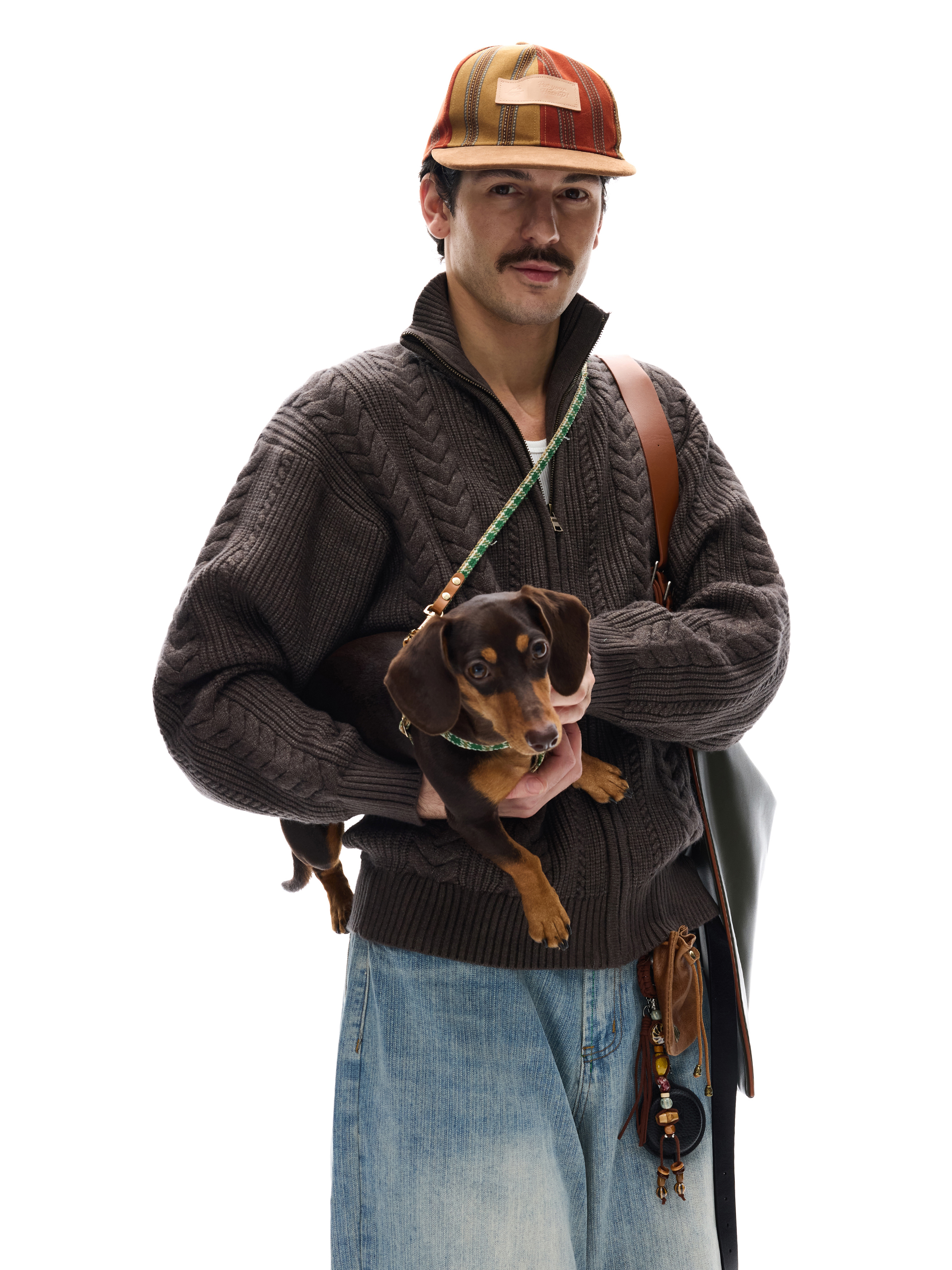 美式复古编织麻绞花肌理针织衫毛衣男女秋冬休闲开衫外套